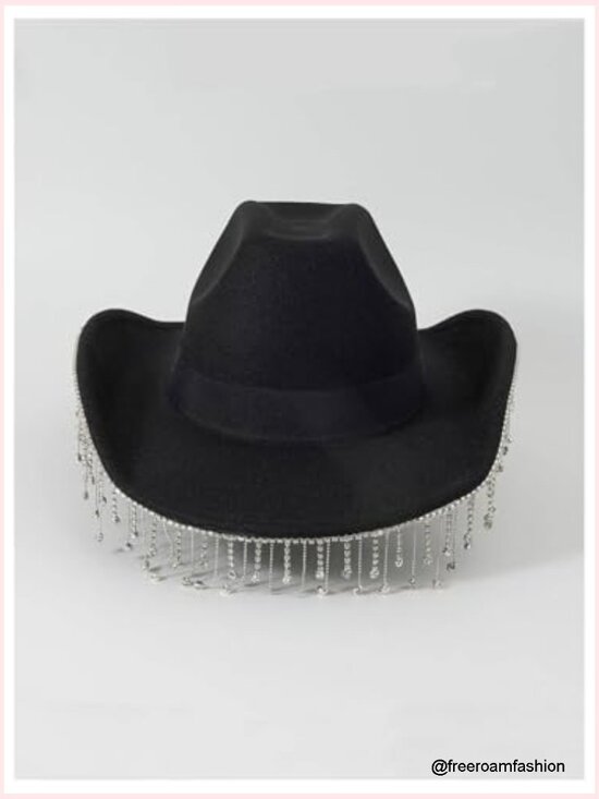 Rhinestone Tassel Cowboy Hat Cowgirl Fedora Costume main image 7